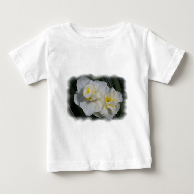 Camiseta De Bebé Flor blanca (Anverso)