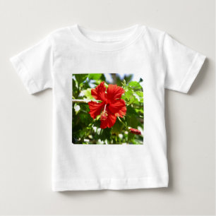 Camiseta De Bebé Flor brillante de Hibiscus rojo en Hawái