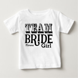 Camiseta De Bebé Flor Chica Equipo de novia Mano de tinta negra