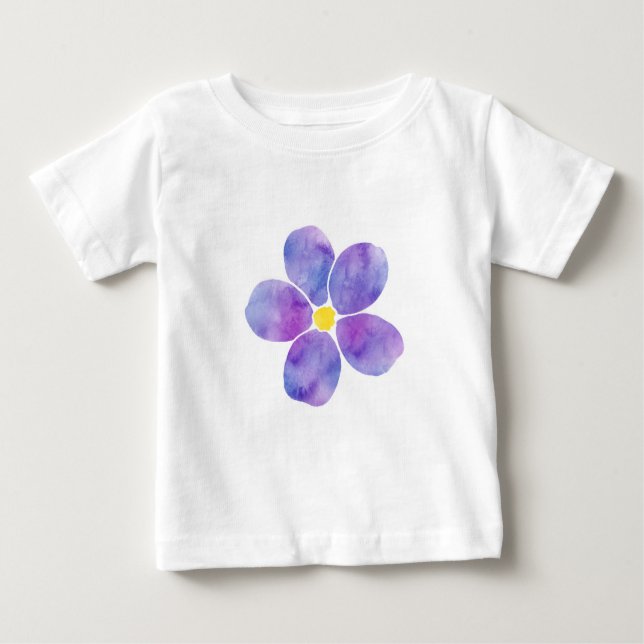 Camiseta De Bebé 'Flor de acuarela púrpura 2'  (Anverso)
