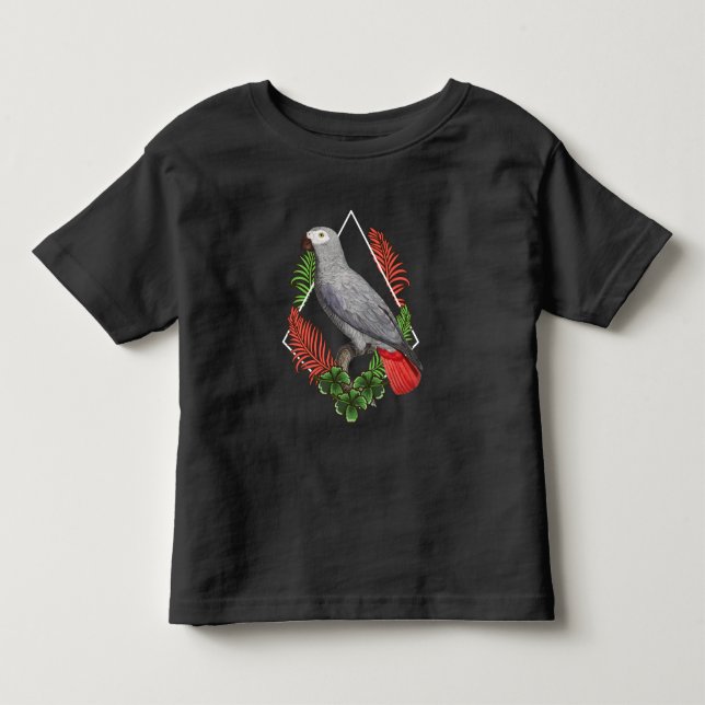 Camiseta De Bebé Flor de amante del loro gris africano (Anverso)