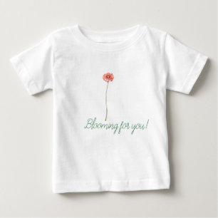Camiseta De Bebé Flor de Gerbera Roja Pálida