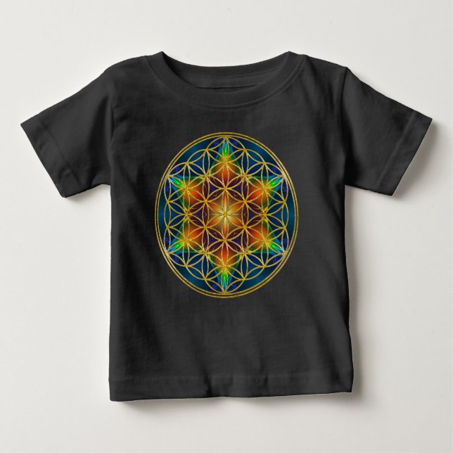 Camiseta De Bebé FLOR DE LA VIDA - Flor fractal 1 (Anverso)