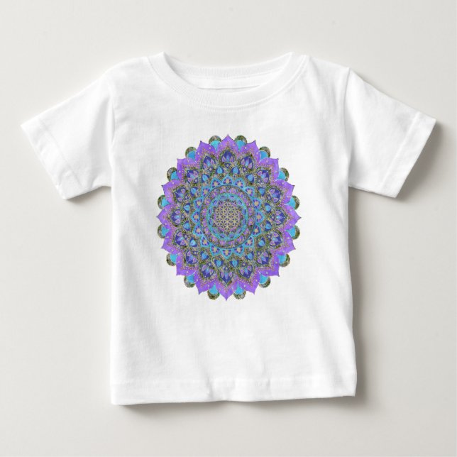 Camiseta De Bebé Flor de la Vida - Mandala Estilo India 2 (Anverso)