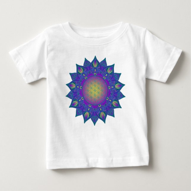 Camiseta De Bebé Flor de la Vida - Mandala Indio 3 (Anverso)