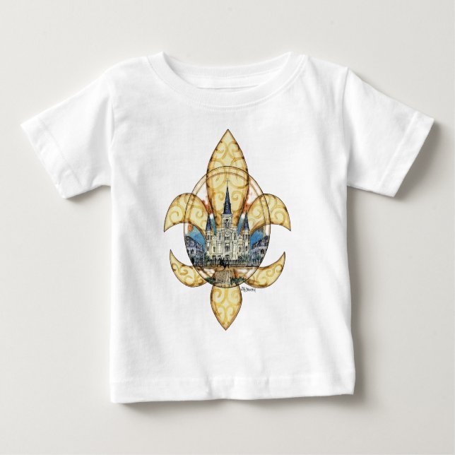 Camiseta De Bebé Flor de lis de St. Louis (Anverso)