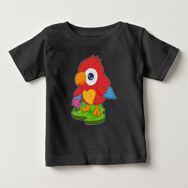 Camiseta De Bebé Flor de loro (Anverso)