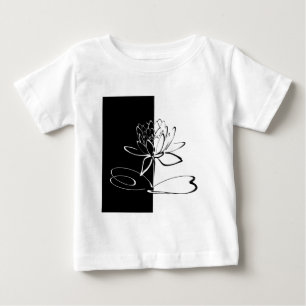 Camiseta De Bebé Flor de Loto Negra Blanca Yin Yang