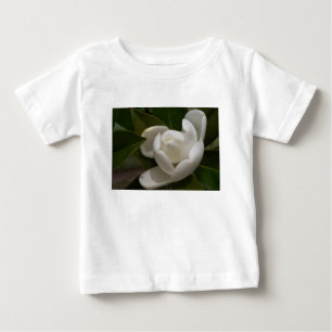 Camiseta De Bebé Flor de magnolia blanca cremosa