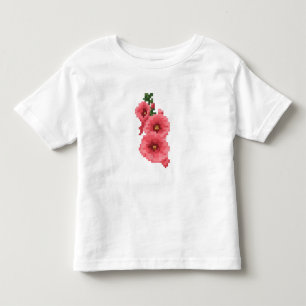 Camiseta De Bebé Flor de Malva Rosa Pixelada