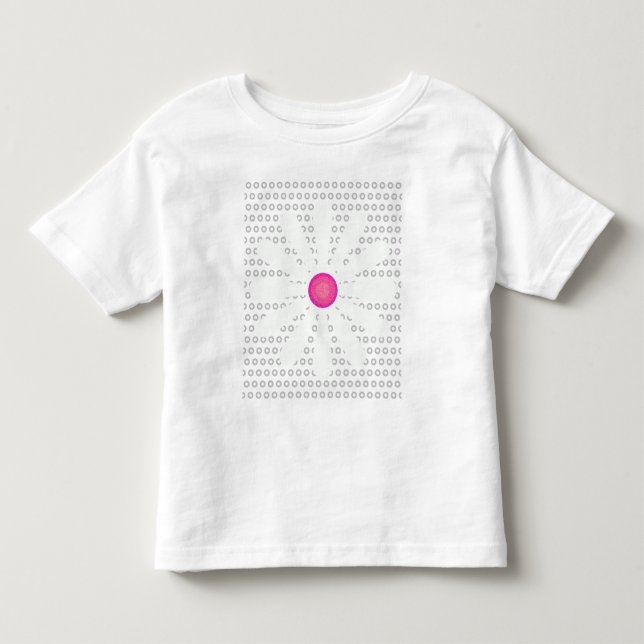Camiseta De Bebé flor de margarita con fondo de patrón circular (Anverso)