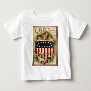 Camiseta De Bebé Flor de niños con pabellón de EE.UU.