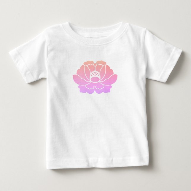 Camiseta De Bebé flor de peonía (Anverso)