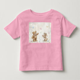 Camiseta De Bebé Flor de prado, Teddy, Conejo y Mariposas