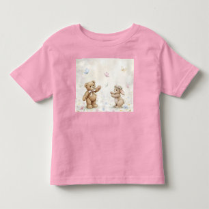 Camiseta De Bebé Flor de prado, Teddy, Conejo y Mariposas