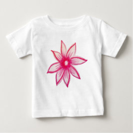 Camiseta De Bebé Flor de primavera dibujada a mano rosa
