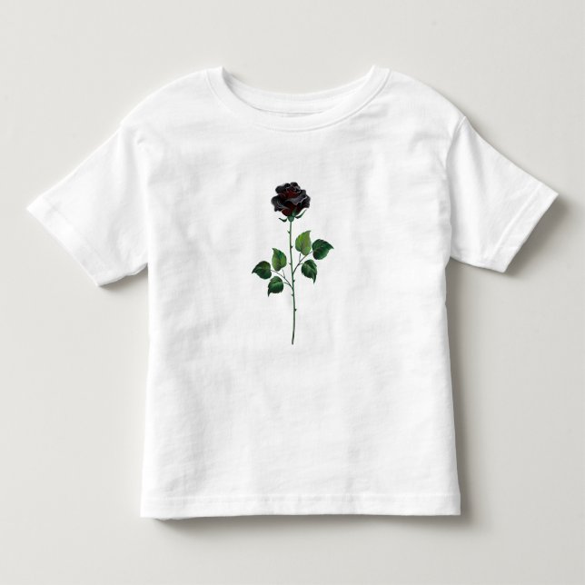 Camiseta De Bebé Flor de rosa negra (Anverso)