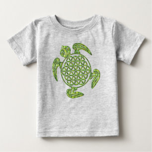 Camiseta De Bebé Flor de vida / Blume des Lebes - verde tortuga
