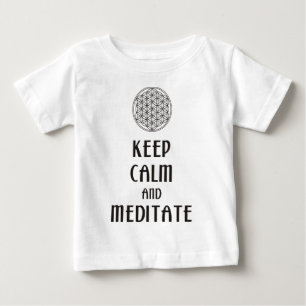 Camiseta De Bebé Flor de vida - MANTENER CALMA y MEDITATE