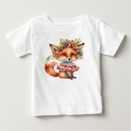 Camiseta De Bebé Flor de Zorro de Bayas
