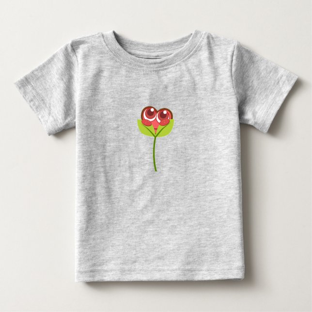 Camiseta De Bebé flor del corazón (Anverso)
