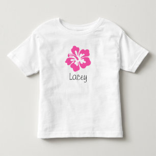 Camiseta De Bebé Flor hawaiana personalizada Hibiscus Pink