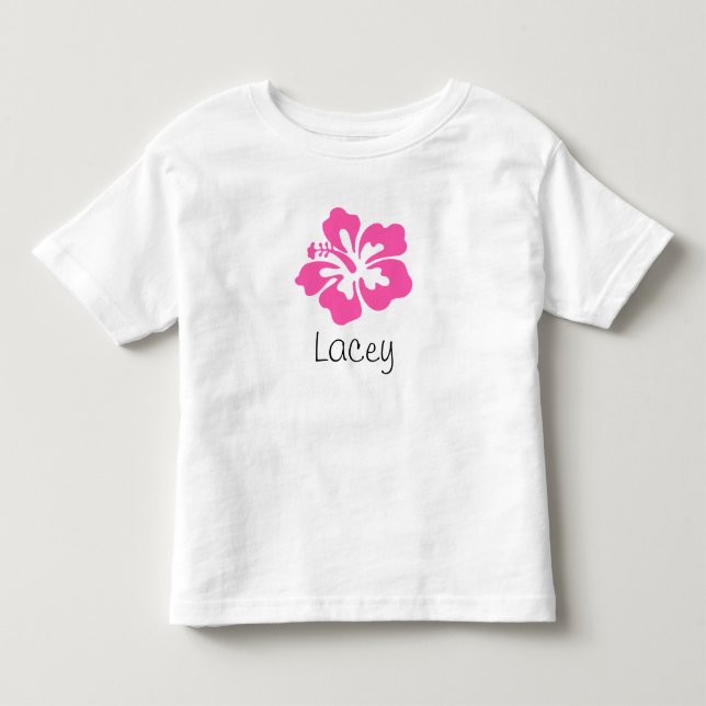 Camiseta De Bebé Flor hawaiana personalizada Hibiscus Pink (Anverso)