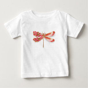 Camiseta De Bebé Flor libélula con sakura de joyas