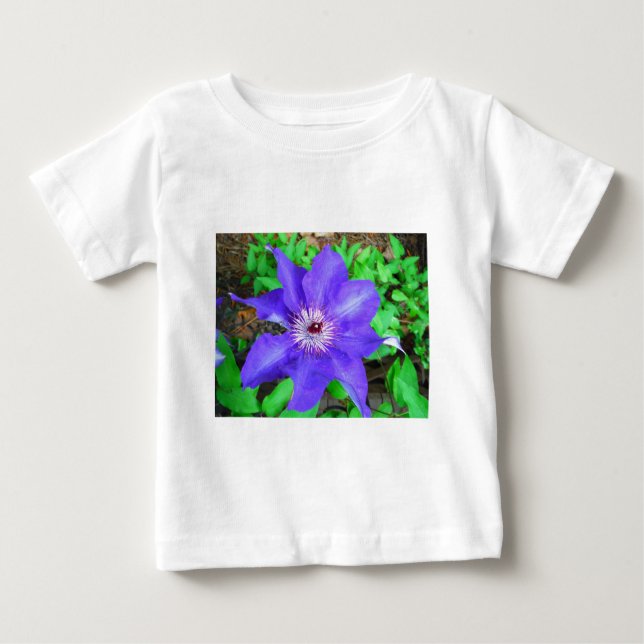 Camiseta De Bebé Flor morada de clematis (Anverso)