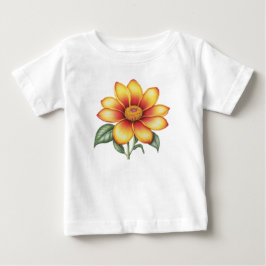 Camiseta De Bebé Flor naranja