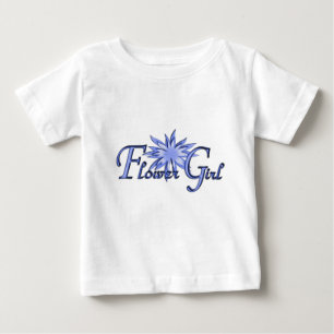 Camiseta De Bebé Flor Niña Azul Manga larga personalizada