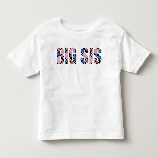 Camiseta De Bebé Flor retro "Big Sis" (Anverso)