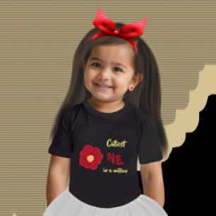 Camiseta De Bebé Flor roja