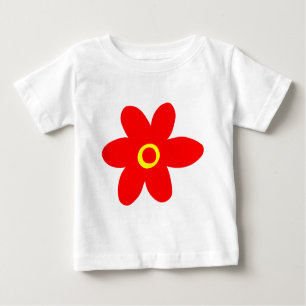 Camiseta De Bebé Flor roja grande