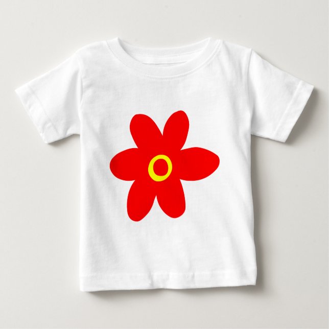 Camiseta De Bebé Flor roja grande (Anverso)