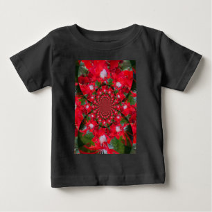 Camiseta De Bebé Flor Roja Natural White Feather kaleidoscope arte