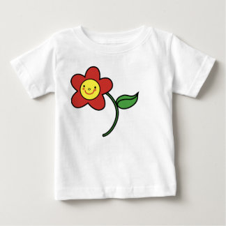Camiseta De Bebé Flor roja sonriente del KRW