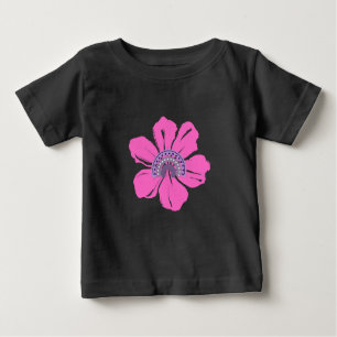 Camiseta De Bebé Flor rosa aguda de verano