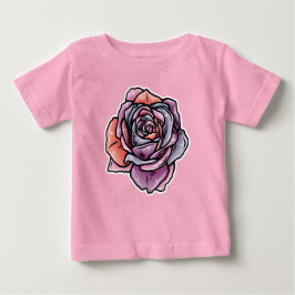 Camiseta De Bebé Flor Rosa de color