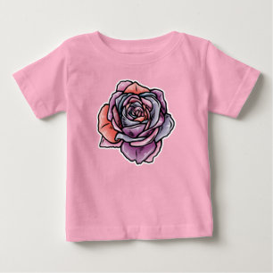 Camiseta De Bebé Flor Rosa de color