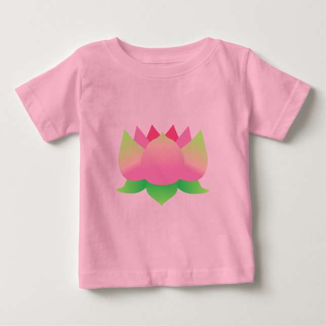 Camiseta De Bebé Flor rosa Lotus (Anverso)