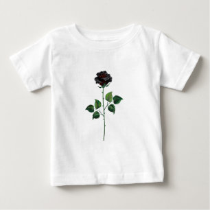 Camiseta De Bebé Flor rosa negra