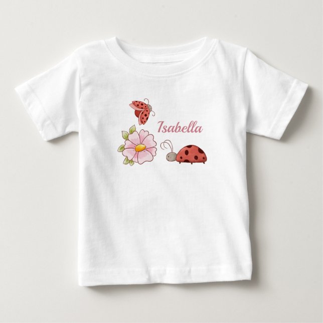 Camiseta De Bebé Flor rosa suave suave primavera veraniega (Anverso)