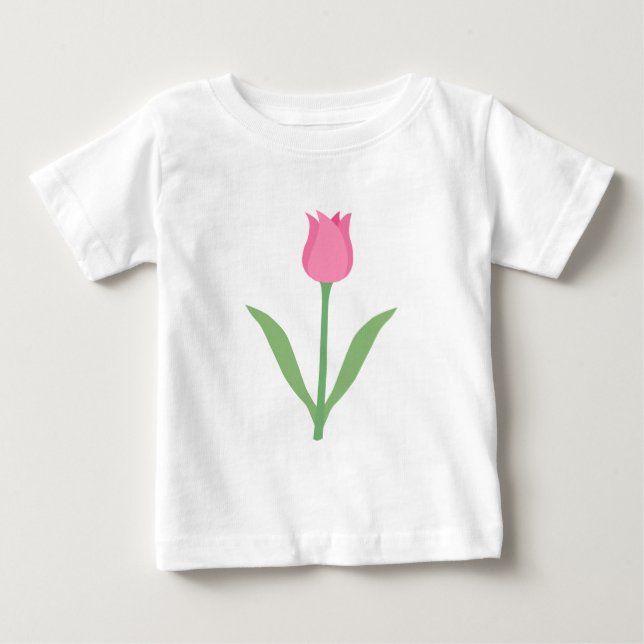Camiseta De Bebé Flor rosada de tulipanes bonito. (Anverso)