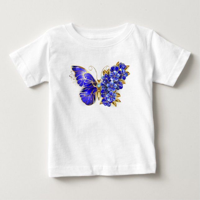 Camiseta De Bebé Flor Sapphire Mariposa (Anverso)