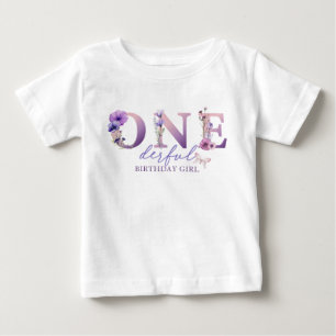 Camiseta De Bebé Flor silvestre acuarela Maravilloso Chica de cumpl