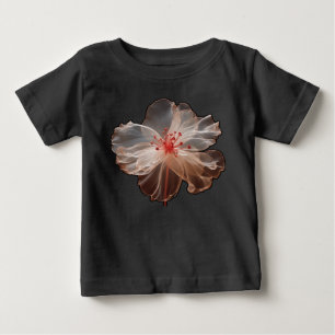 Camiseta De Bebé Flor translúcida elegante sobre negro