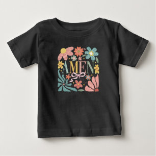 Camiseta De Bebé Floral Amen Art