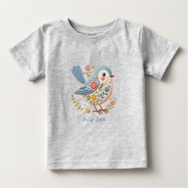 Camiseta de bebé floral azul Little Bird