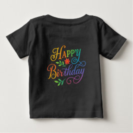 Camiseta de bebé floral de cumpleaños feliz colori